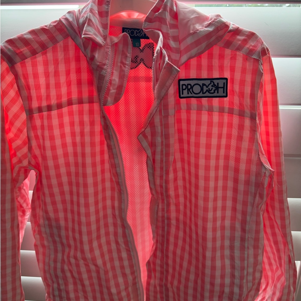 PRODCH Kids Pink Checkered Raincoat